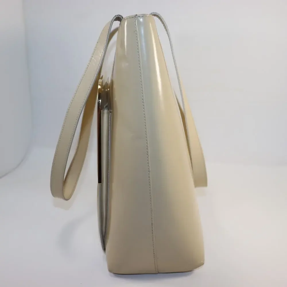 Vintage Gucci Smooth Leather Tote in Cream‎ – Rare Design, Beautiful Condition